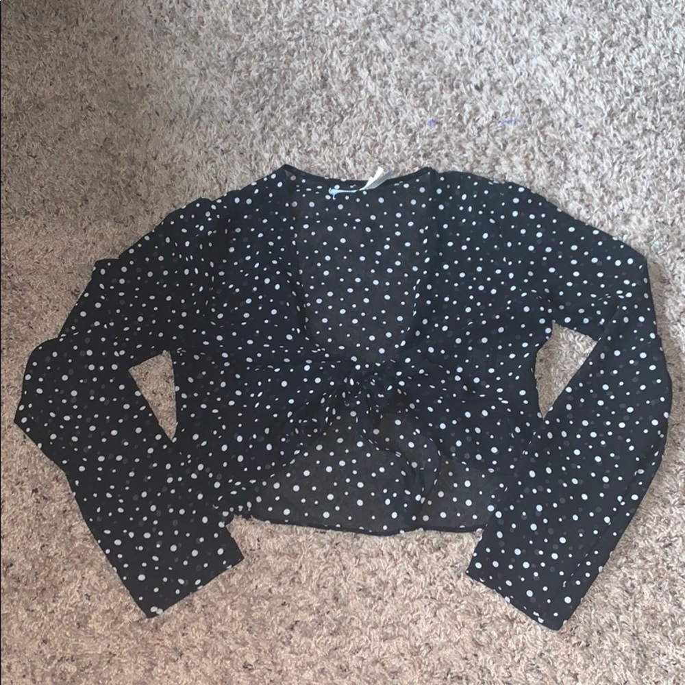 Urban outfitters sheer tie crop top